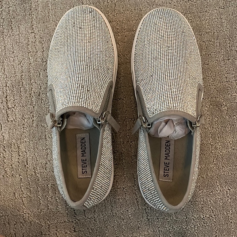 Steve Madden rhinestone slip ons